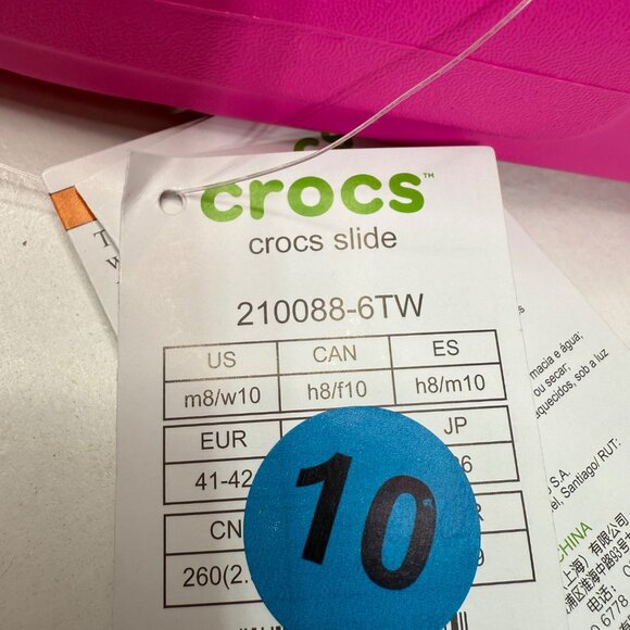 Crocs Slide Sandals Bright Pink Size 10 Womens New With Tags - Picture 4 of 8
